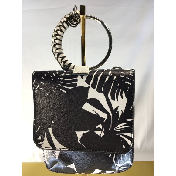 Carlos Santana Crossbody Purse Bag Handbag Tropical Black & White Pattern - NWT - Picture 2 of 16